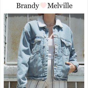 Brandy Melville Fleece Lined Denim Jacket